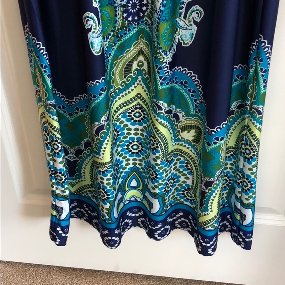 Blue and Green Maxi Dress - Picture 4 of 5